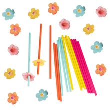 Product image of ქაღალდის ფერადი სასრუპები ყვავილებით Hawaiian 16ც 19სმ