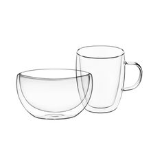 Product image of ჭიქები Ardesto Breakfast set double wall borosilicate glass mug 0.27l and bowl 0.5L