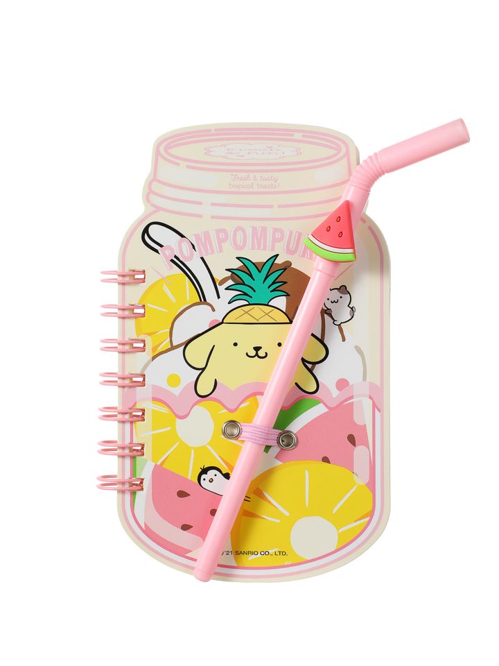 sanrio-characters-straw-cup-wire-bound-book-with-pen-bloknoti