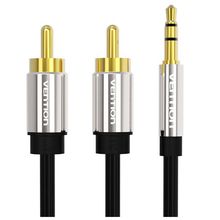 Product image of VENTION BCFBJ 3.5mm Male to 2RCA Male Audio Cable 5M Black Metal Type