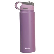 Product image of MINISO Solid Color Stainless Steel Bottle with Handle and Straw Lid 900მლ (Purple) ბოთლი