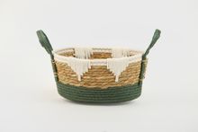 Product image of Manamo  Lila  დეკორატიული კალათა ბამბის დაწნული თეთრი/ღია მწვანე 34x25x16 სმ