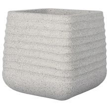 Product image of MEGA COLLECTIONS TITAN HERON SQ. POT RIB BEIGE 38X37 სმ ყვავილის ქოთანი