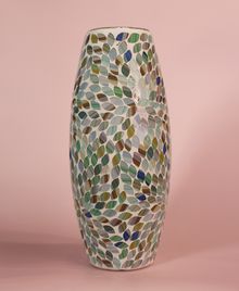 Product image of მინის ლარნაკი 30 სმ - მოზაიკა (მწვანე კრემისფერში)