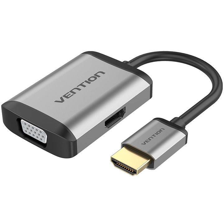 vention-afvhb-hdmi-to-hdmivga-converter-015m-gray-metal-type