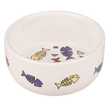 Product image of Flamingo FEEDING BOWL CAT FISK CERAMIC ROUND WHITE კატის საჭმლის თასი