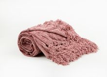 Product image of პლედი - CHIC CHENILLE FRINGED SOFA THROW 130X150+2X10CM DUSTY ROSE
