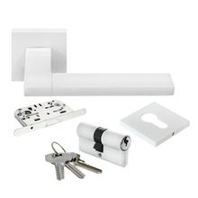 Product image of Morelli სახელურის კომპლექტი ცილინდრი გასაღები/გასაღებზე "Ystad" DIY MH-47-S6-KH W white