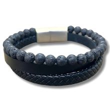Product image of Pietra  ტყავის და ლავის ქვის სამაჯური 