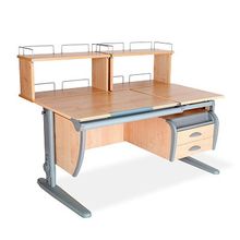 Product image of სამეცადინო მაგიდა ერგო უნივერსალი SUT17 - ტუმბოთი და უკანა ორი ორ იარუსიანი თაროთი