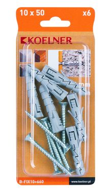 Product image of დიუბელი Koelner  6 ც B-FIX10+660 6x60mm ბლისტი