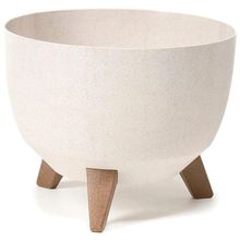 Product image of LAMELA BOWL ROMA ECO WOOD 330 12,4ლ თეთრი ყვავილის ქოთანი