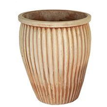 Product image of MEGA COLLECTIONS WHITEWASH POT VERT. RIB D35XH44 სმ ტერაკოტა კერამიკული ქოთანი ყვავილებისთვის