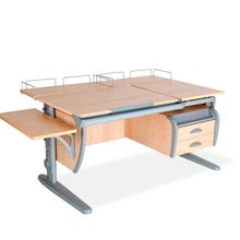 Product image of სამეცადინო მაგიდა ერგო უნივერსალი SUT17 - ტუმბოთი, გვერდითა და უკანა თაროთი