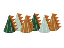 Product image of ქაღალდის ქუდი დინოზავრები 3ფერში 14სმ 6ც