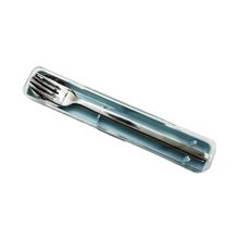 Product image of Stainless Steel Portable Cutlery Set (fork, spoon)(Light blue)  კოვზისა და ჩანგლის ნაკრები