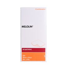 Product image of MELOLIN STERILE 10X10 სმ-არაადჰეზიური საფენი გამონადენიანი ჭრილობებისთვის