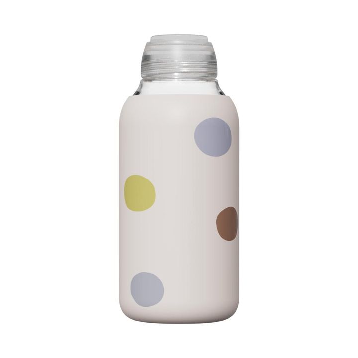 botlicolorful-glass-travel-water-bottle-500mlpolka-dot-white