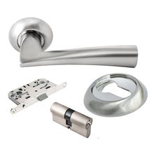 Product image of Rucetti სახელურის კომპლექტი ცილინდრი გასაღები/გასაღებზე RAP 18-KH SN/CP nickel/chrome