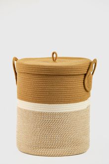 Product image of Manamo  Lily  სარეცხის კალათა ბამბის ზედაპირით ბეჟი/თეთრი 42x50 სმ