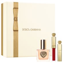 Product image of Dolce & Gabbana Devotion Gift Set with lipstick, mascara and mini parfume  სამგზავრო ზომის სასაჩუქრე ნაკრები
