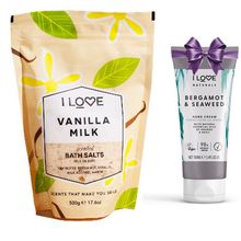 Product image of I LOVE Signature Bath Salts Vanilla Milk აბაზანის მარილი + საჩუქარი ხელის კრემი
