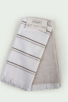 Product image of BAGGY HARVEY JACQUARD KITCHEN TOWEL SET OF 2 BEIGE 50X70 ჩაის ტილო