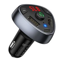 Product image of FM Transmitter/ Hoco E51 PD18W 2xUSB + 1xUSB-C Road treasure car BT FM transmitter Black