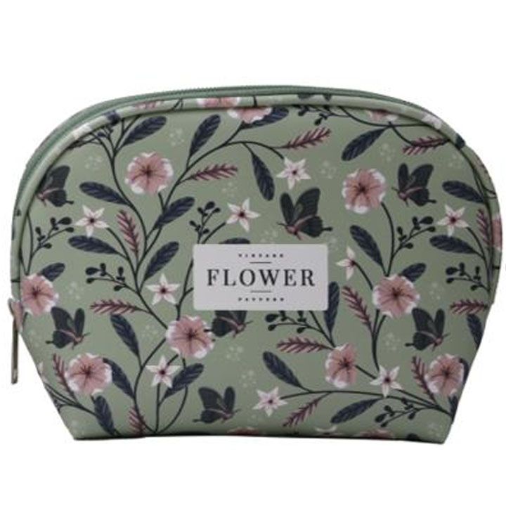 miniso-green-wilderness-floral-shell-cosmetic-bag-kosmetikis-chanta