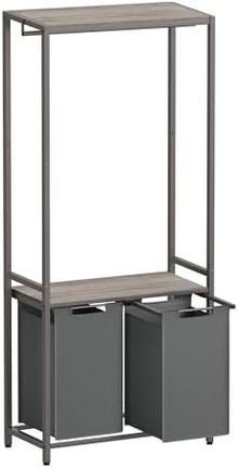 Product image of SONGMICS, ორმაგი სარეცხის კალათა 2 შესანახი თაროთი, ნაცრისფერი, 73 x 33 x 177 სმ