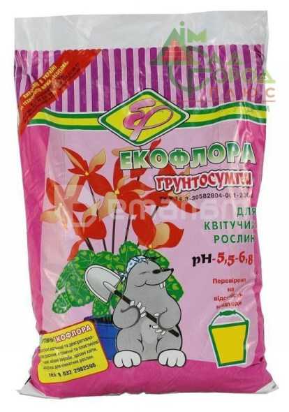 🎁 Экофлора გრუნტი მოყვავილე მცენარეებისთვის Экофлора 3,5 ლ - Extra.ge ...