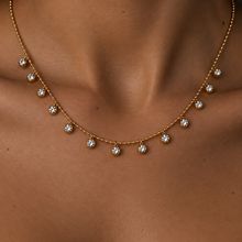 Product image of Her Store ტიტანის მოოქროვილი ყელსაბამი თეთრი ქვით