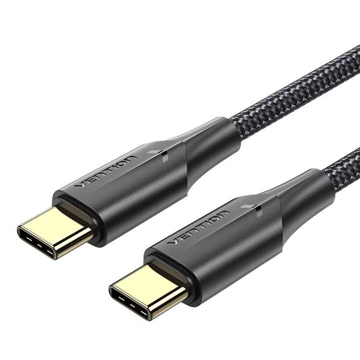 vention-taubh-nylon-braided-usb-20-c-male-to-c-male-3a-cable-2m-black-led-type-photo-3
