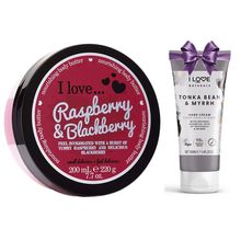 Product image of I Love Body Butter Raspberry Blackberry ტანის დამატენიანებელი კრემი + საჩუქარი ხელის კრემი
