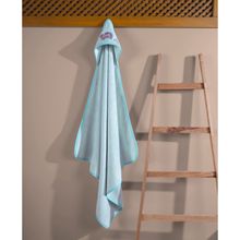 Product image of Manamo Tiny Turtels ჩვილის ბამბუკის ქუდიანი პირსახოცი