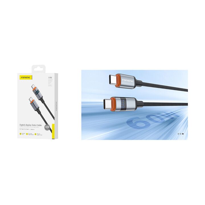 foneng-x116-type-c-to-type-c-60w-data-cable-12m