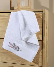 Product image of Manamo  Tiny Rose  ხელის პირსახოცი ბამბის თეთრი ნაქარგით 30x50 სმ