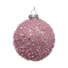 Product image of Colorful Christmas Collection Glass Pink Glitter Pendant ნაძვის ხის სათამაშო