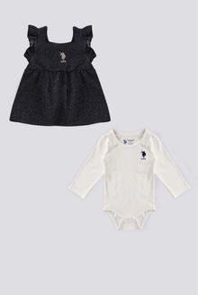 Product image of US POLO ASSN 1750 V1 გოგოს კაბა ორეული ბოდეთი