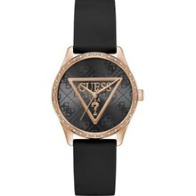 Product image of GUESS Ladies Black Rose Gold Tone Analog Watch საათი