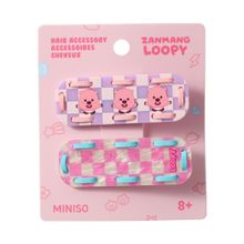 Product image of Zanmang Loopy Collection Checkered Hair Clips 2ც თმის სამაგრი