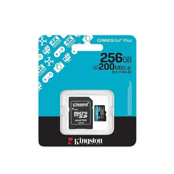 sdcg4256gb-kingston-256gb-microsdxc-canvas-go-plus-gen4-200mbs-a2-u3-v30-card-adapter