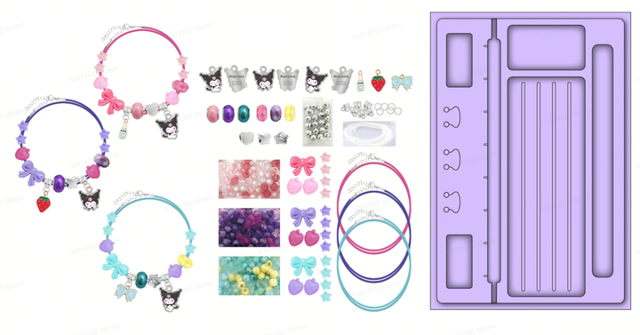 kuromi-magic-party-collection-shiny-bead-bracelet-making-kit-mdzivebis-nakrebi