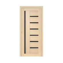Product image of კარის ბლოკი ZPC LA STELLA 217 იფანი latte შუშა შავი 36x700x2150 მმ