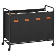 Product image of SONGMICS, თვლებიანი სარეცხის კალათა, შავი, 79 x 40 x 91 სმ