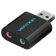 Product image of VENTION VAB-S17-B USB External Sound Card Black Metal Type