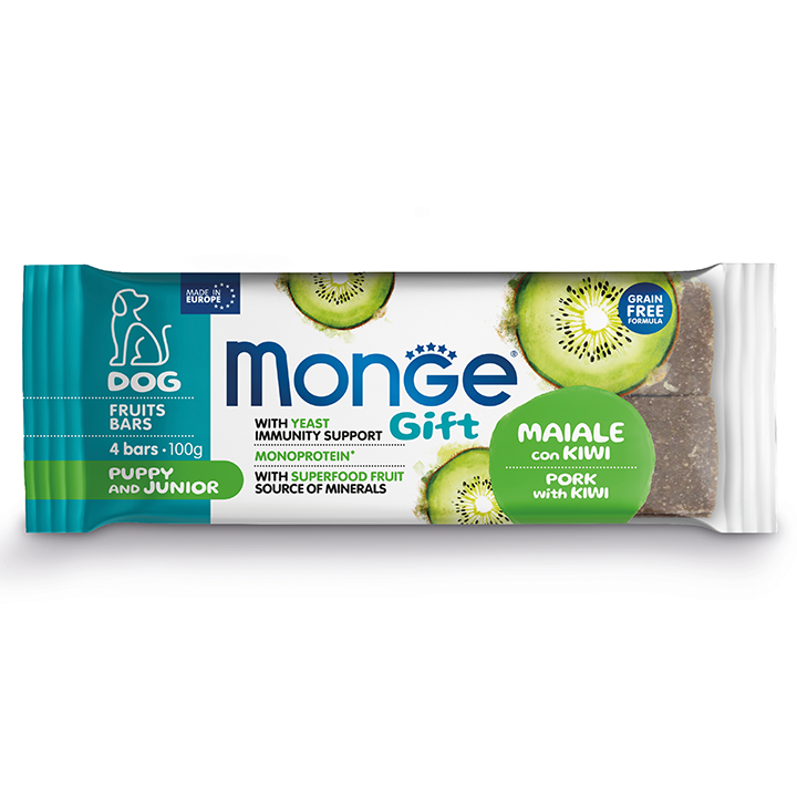 monge-gift-dog-fruit-bars-puppy-and-junior-pork-with-kiwi-100x16-dzaghlis-sakvebi