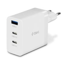 Product image of Ttec SmartCharger Trio GAN 65W Travel Fast Charger 2 USB-C + USB-A White 2SCG03B ადაპტერი