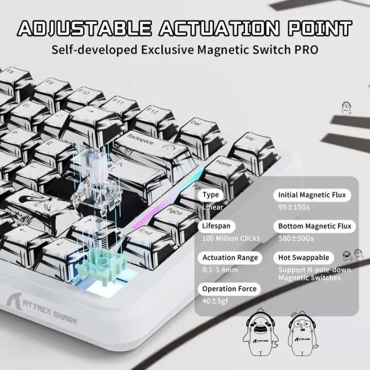 attack-shark-keyboard-magnetic-x82-pro-8khz-gaming-klaviatura-photo-4