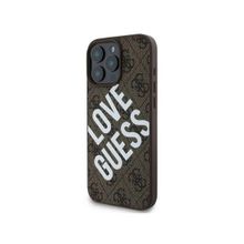 Product image of Guess PU 4G Hard Case With Big Love Guess Logo For iPhone 16 Pro Max GUHCP16XP4PLGWW Brown მობილური ტელეფონის ქეისი